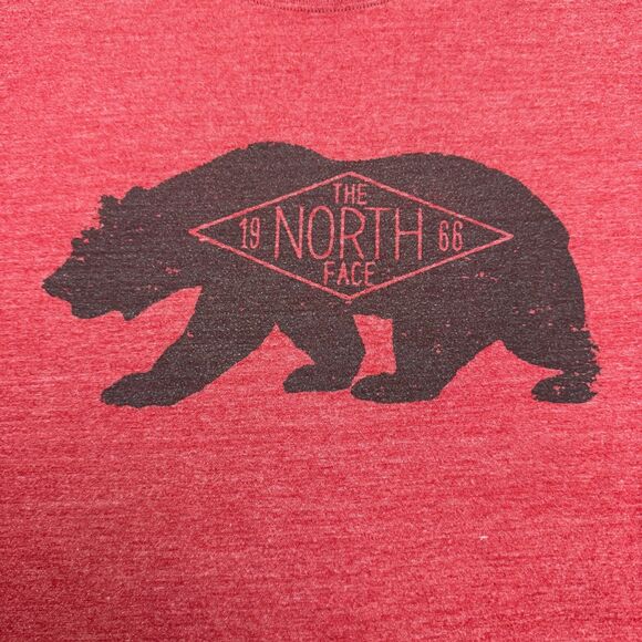 The North Face Slim Fit Graphic T-Shirt Men XL Red Crew Neck California Bear Tee - Picture 3 of 10